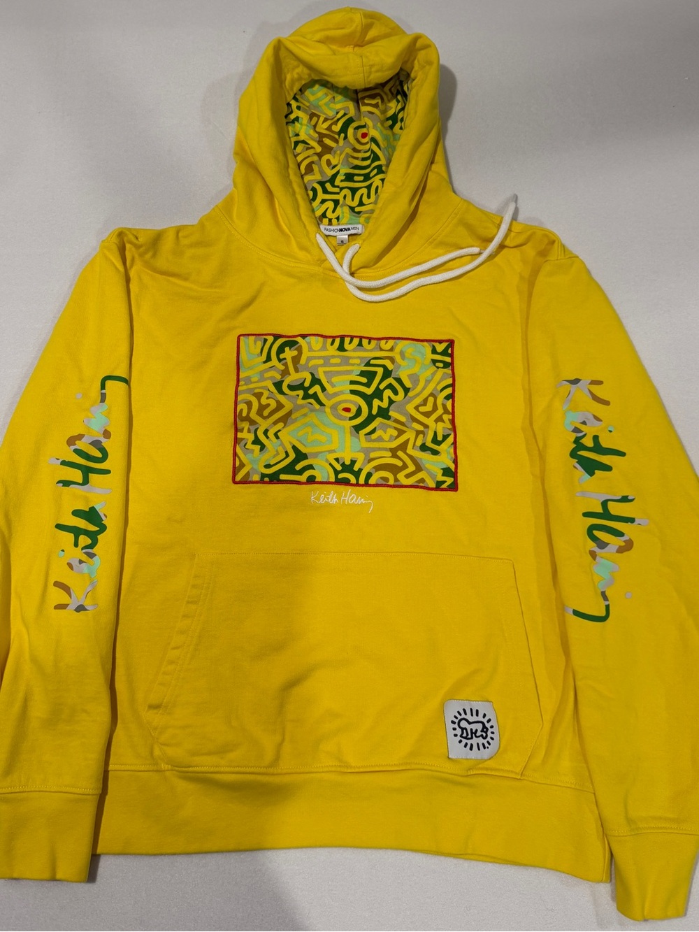 Fashion Nova Yellow Hooded Sweatshirt Collab w/Keith Haring